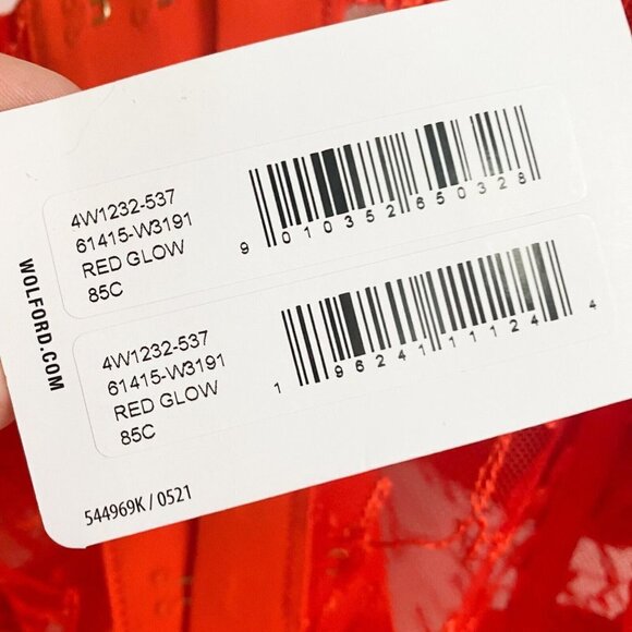 NWT Wolford Spellout Logo Obsessed Bustier Red Lace 38C - Picture 7 of 7